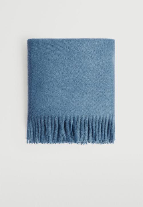 MANGO - Fringed edge scarf - china blue