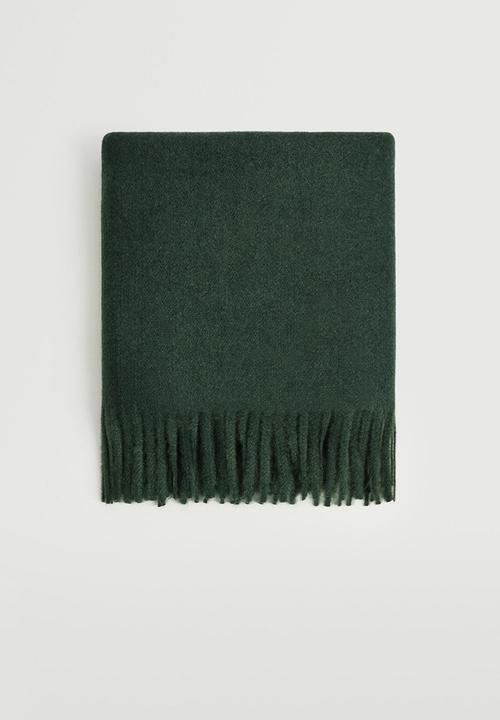 MANGO - Fringed edge scarf - billiard green