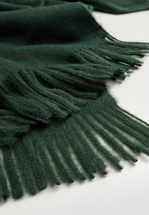 MANGO - Fringed edge scarf - billiard green