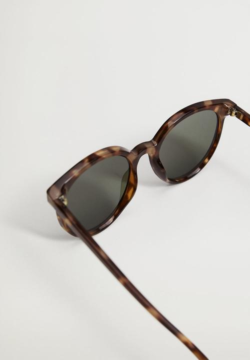 MANGO - Tortoiseshell rounded sunglasses - chocolate