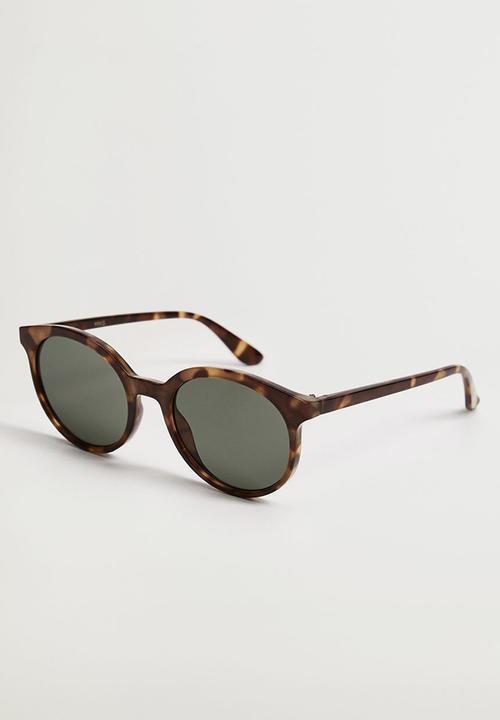 MANGO - Tortoiseshell rounded sunglasses - chocolate