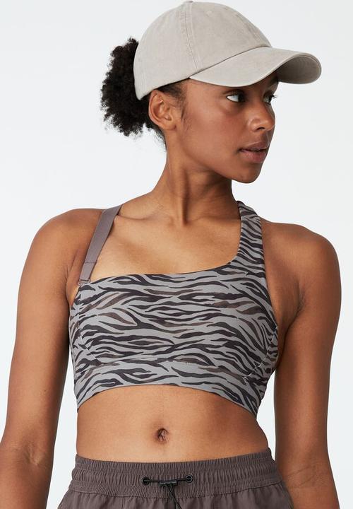 Cotton On - Smoothing one shoulder crop - brownie zebra