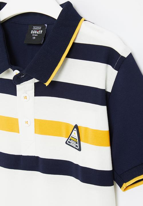 SOVIET - B solo y/dye stripe golfer - white