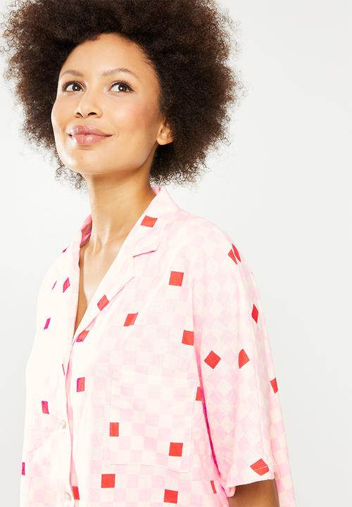 Cotton On - Linen blend sleep set - light pink
