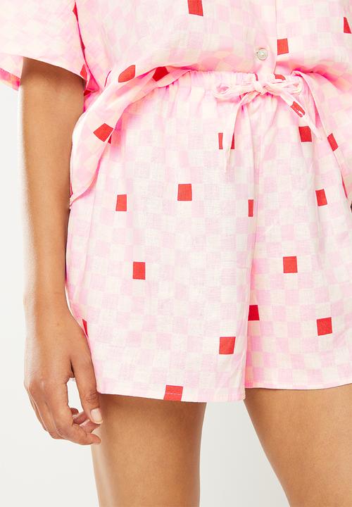 Cotton On - Linen blend sleep set - light pink