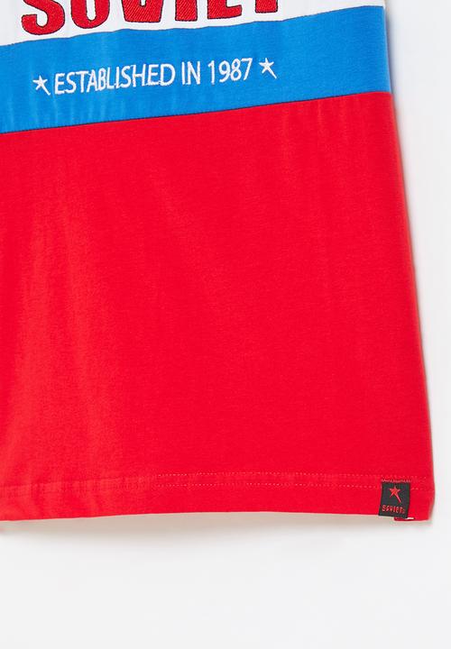 SOVIET - B delgado short sleeve fashion golfer - navy & red