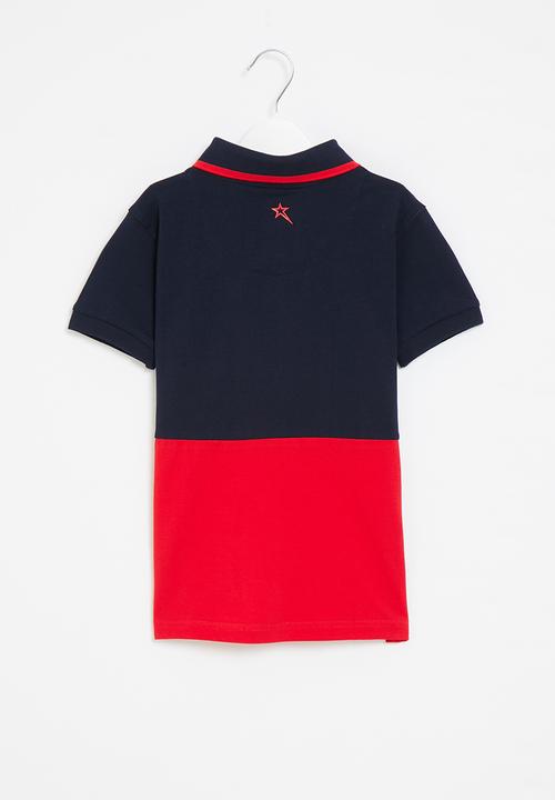 SOVIET - B delgado short sleeve fashion golfer - navy & red
