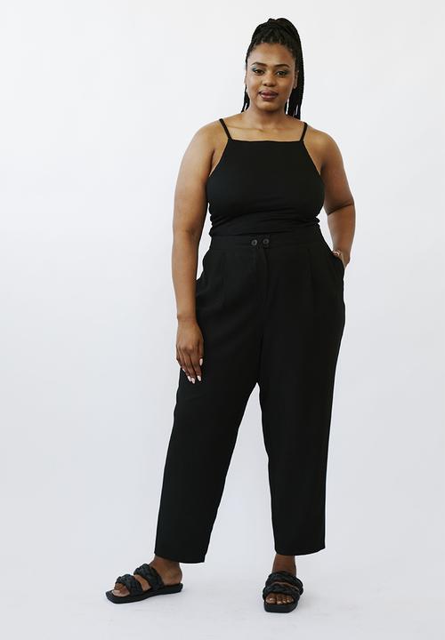 Me&B - Plus tapered leg pant - black