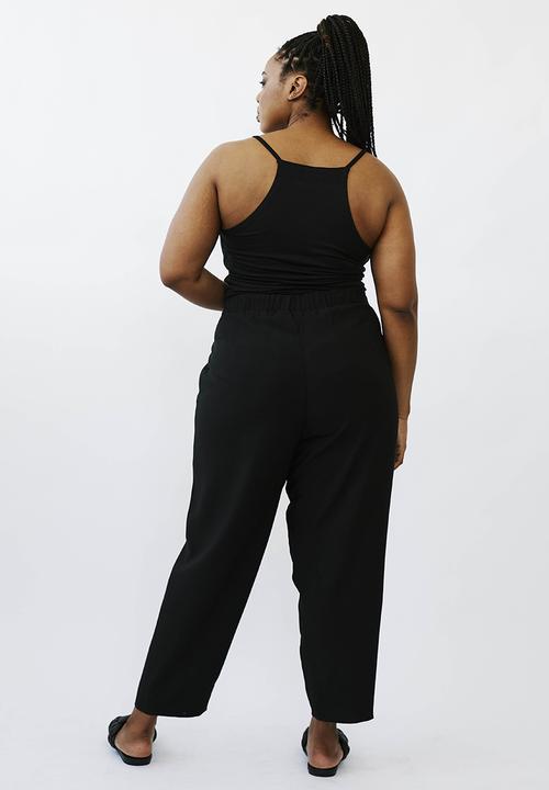 Me&B - Plus tapered leg pant - black