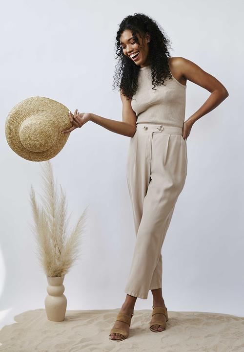 Me&B - Tapered leg pant - stone