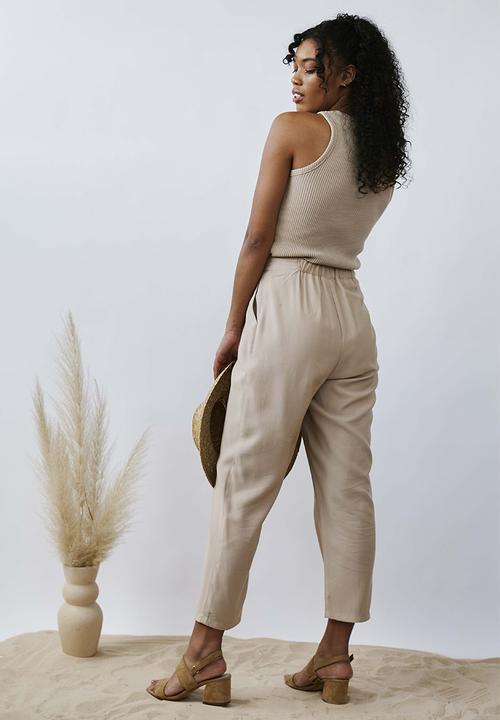 Me&B - Tapered leg pant - stone