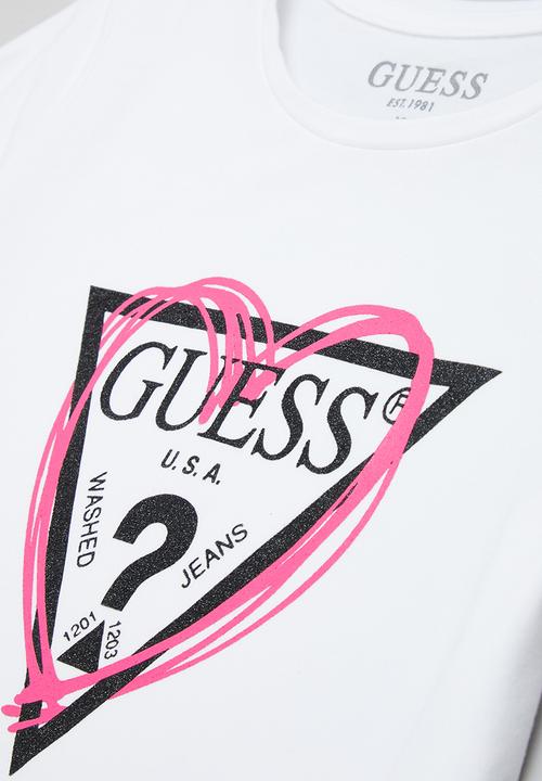 GUESS - Girls heart tee - white