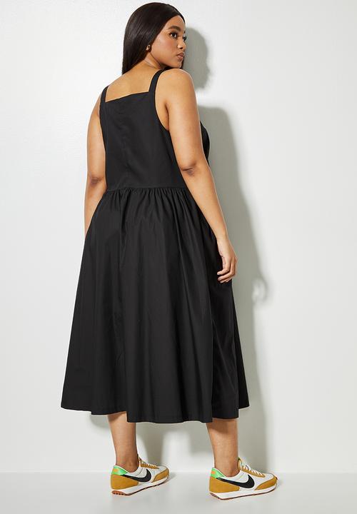 Superbalist - Pinafore midi dress - black