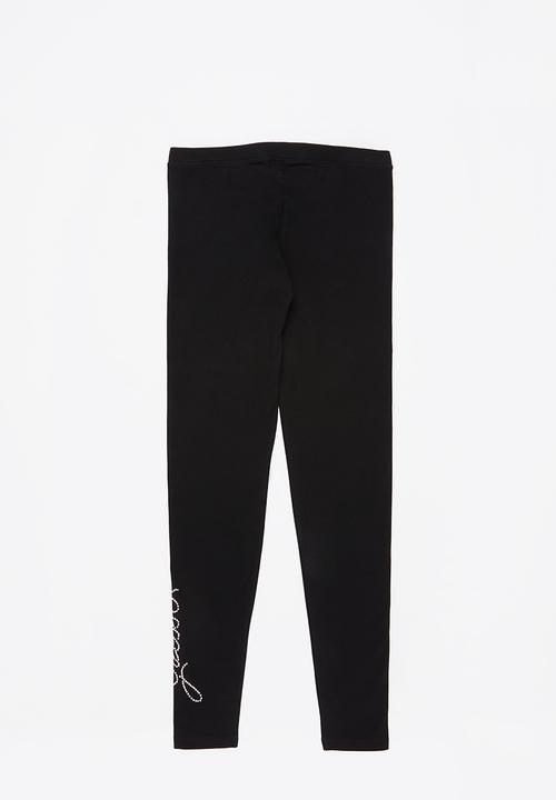 GUESS - Girls iron on stud legging - black