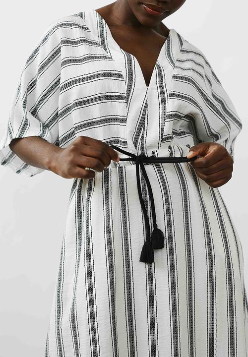 Me&B - Kaftan dress - black / white stripe