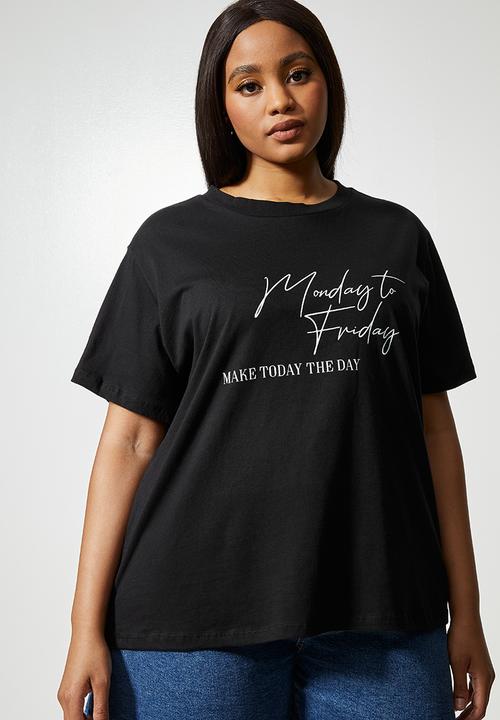 Superbalist - Monday to friday tee - black