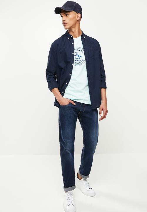 Original Penguin - Logo stamp tee - ballad blue