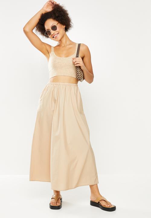 Cotton On - Woven aliza maxi skirt - beige 