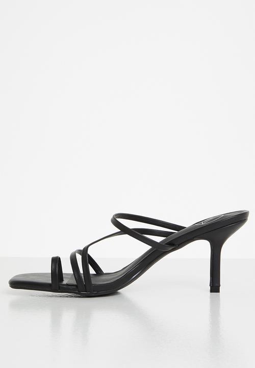 Missguided - Toe post mid heel mule - black