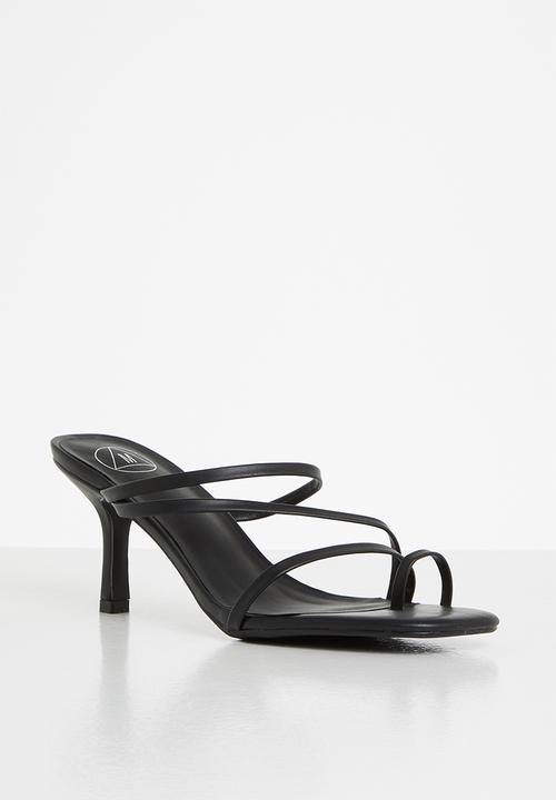 Missguided - Toe post mid heel mule - black