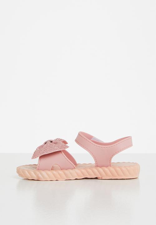 Pop Candy - Girls velcro strap bow sandal - pink