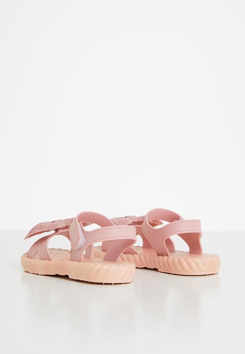 Pop Candy - Girls velcro strap bow sandal - pink