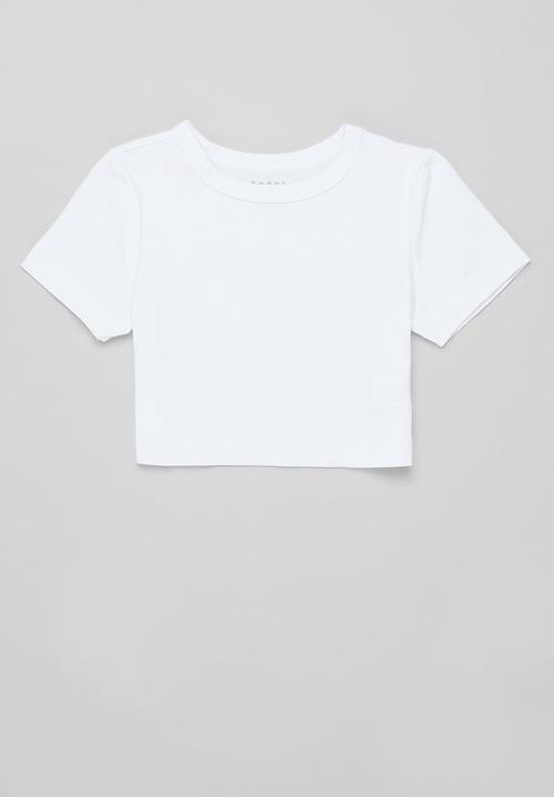 Rebel Republic - Older girls 2 pack fitted crop tee - pink & white