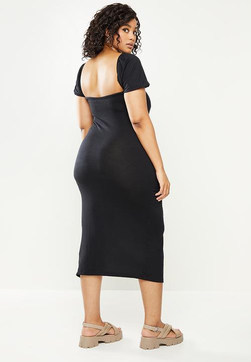 Missguided - Plus milkmaid dress - black