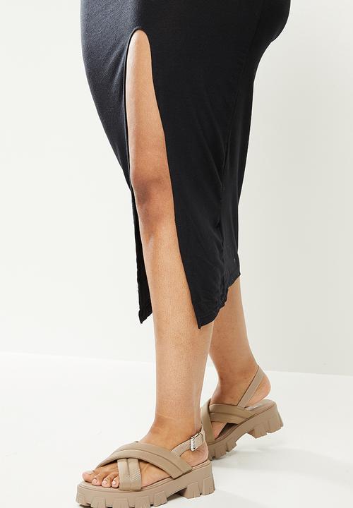 Missguided - Plus milkmaid dress - black