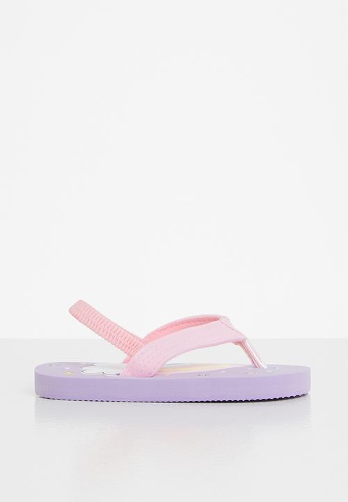 Pop Candy - Girls rainbow flip flops - purple