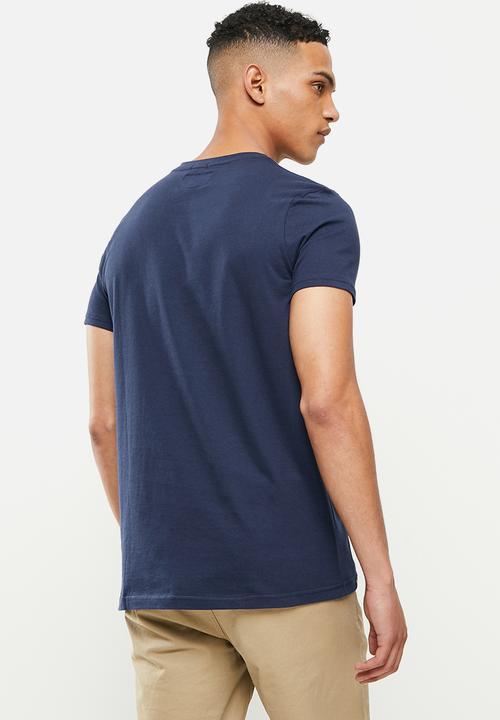 Aca Joe - Floral logo printed tee - estate blue
