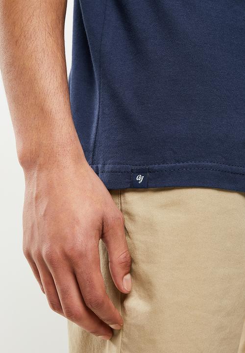 Aca Joe - Floral logo printed tee - estate blue