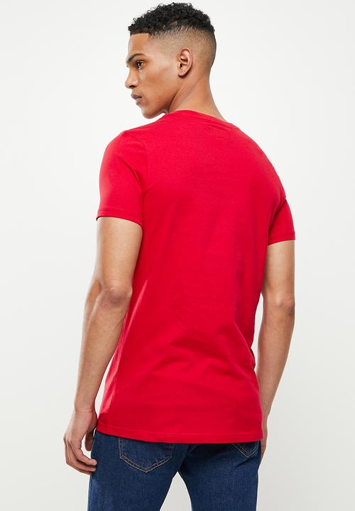 Aca Joe - Floral logo printed tee - racing red