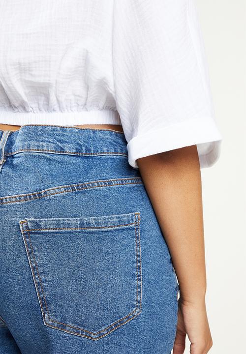 Cotton On - Curve riviera cropped blouse - white