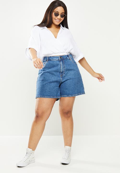 Cotton On - Curve riviera cropped blouse - white