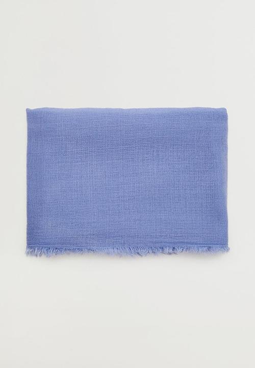 MANGO - Textured scarf - sky blue