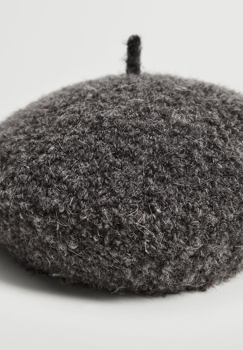 MANGO - Faux-fur beret - light heather grey