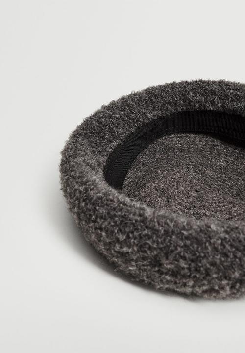 MANGO - Faux-fur beret - light heather grey