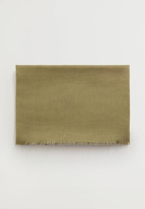 MANGO - Frayed edge scarf - pastel green