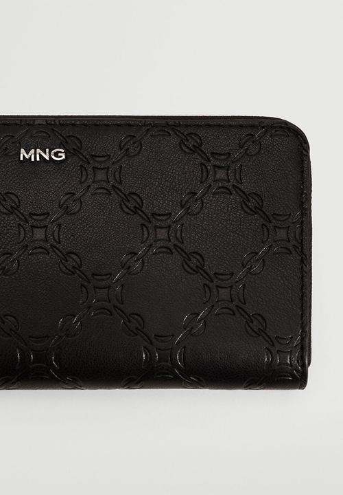MANGO - Engraved chain wallet - black