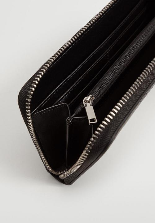 MANGO - Engraved chain wallet - black