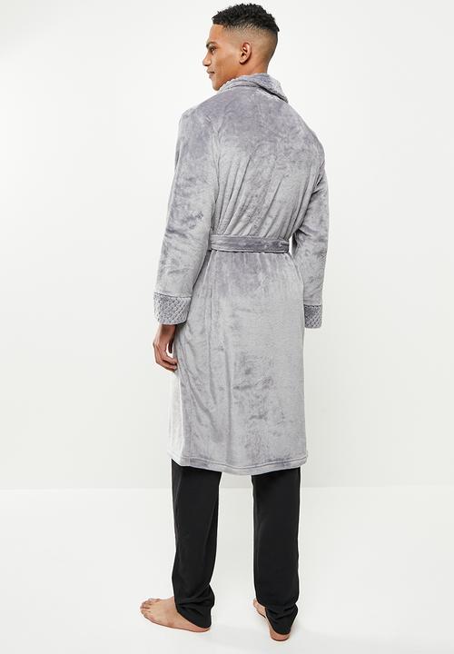 basicthread - Plush lightweight  robe - grey