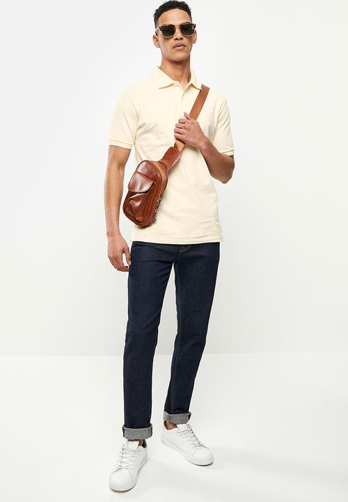 urban° - Urban pastel short sleeve golfer - stone