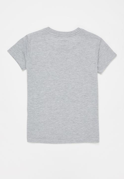 Aca Joe - Girls aca joe flock print t-shirt - grey mel