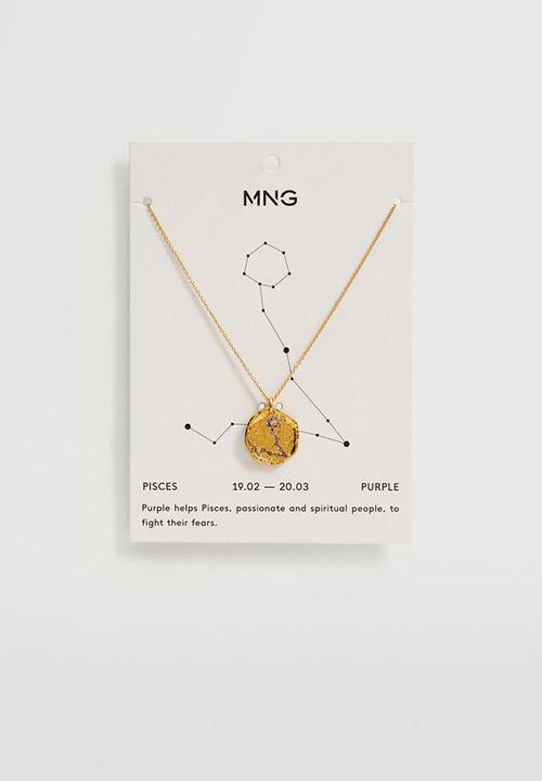 MANGO - Pisces horoscope necklace - gold