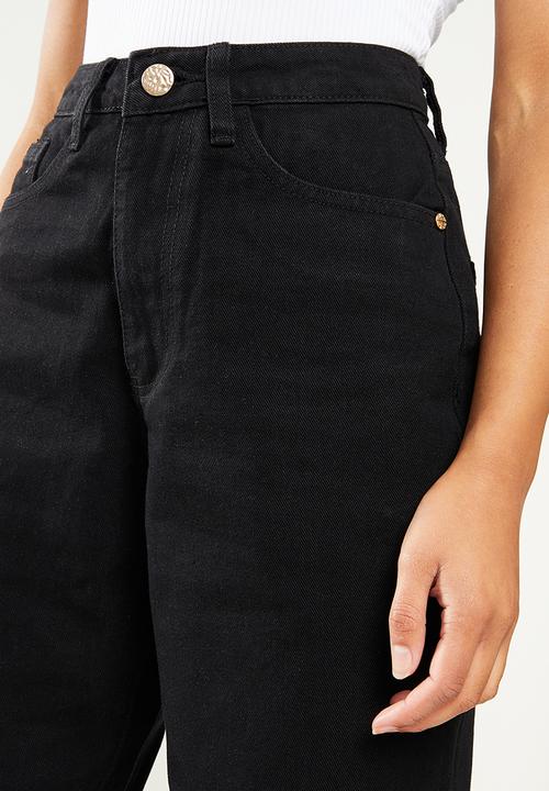Missguided - Petite riot mom jeans - black