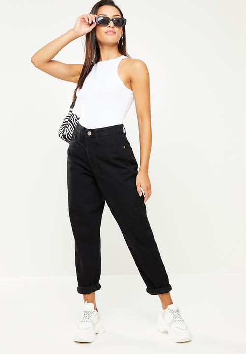 Missguided - Petite riot mom jeans - black
