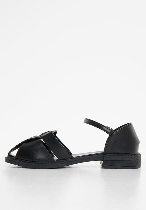 Seduction - Interwoven fisherman shoe - black