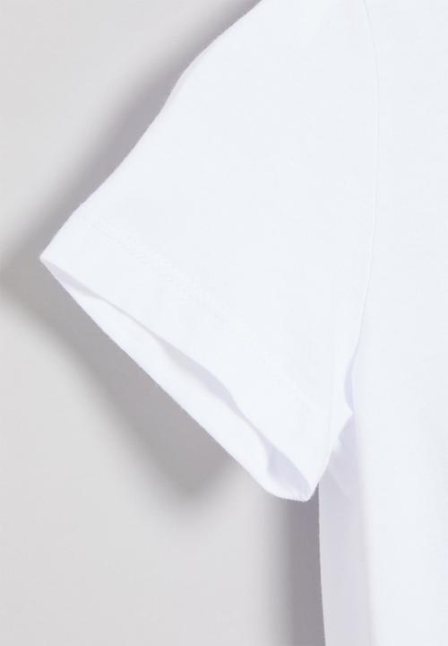 Rebel Republic - Printed front knot tee - white