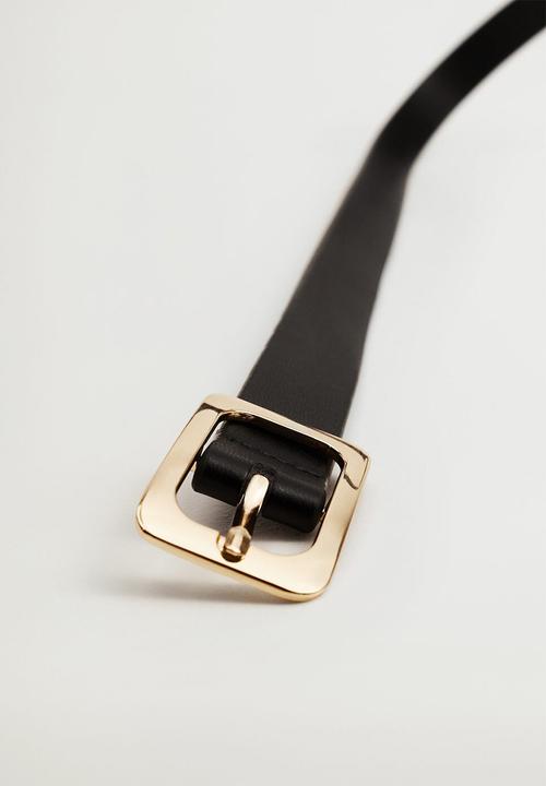 MANGO - Metal buckle belt - black